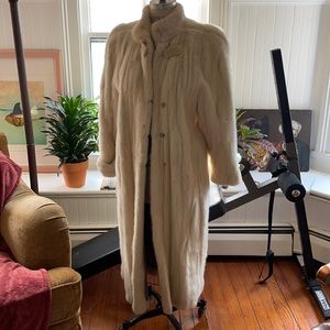 Vintage white mink full length coat